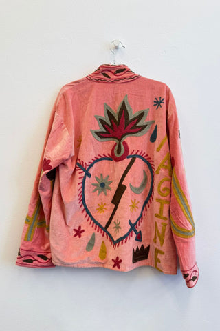 Embroidered Velvet Collared Jacket