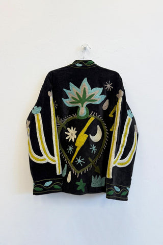 PRE-ORDER Embroidered Velvet Collared Jacket