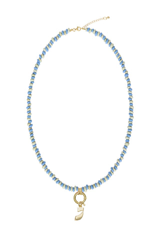 Sadie Letter Necklace - Mixed Blues