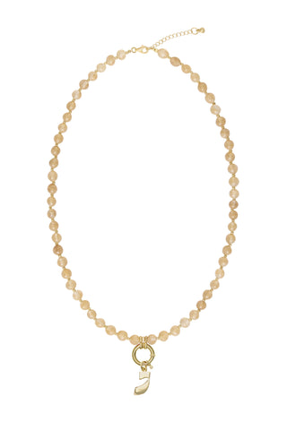 Sadie Letter Necklace - Yellow Jade