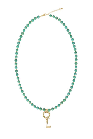 Sadie Letter Necklace - Turquoise