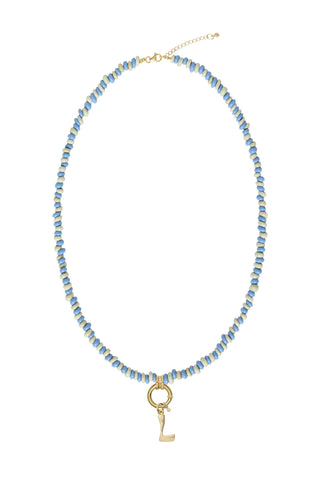 Sadie Letter Necklace - Mixed Blues