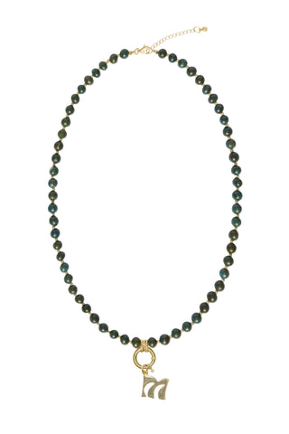 Sadie Letter Necklace - Blue Jade