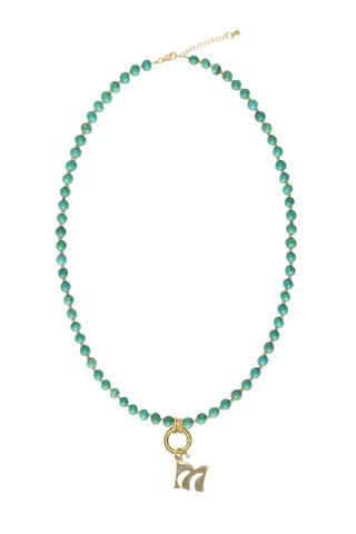 Sadie Letter Necklace - Turquoise