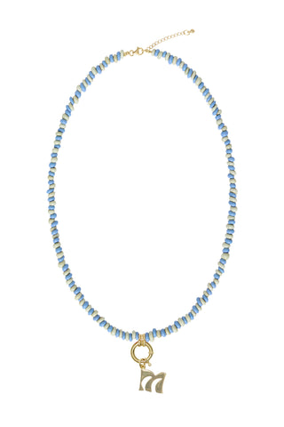 Sadie Letter Necklace - Mixed Blues