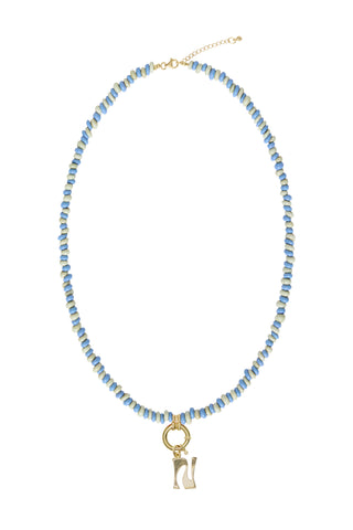 Sadie Letter Necklace - Mixed Blues