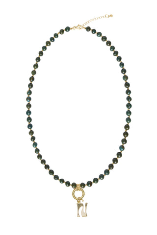 Sadie Letter Necklace - Blue Jade