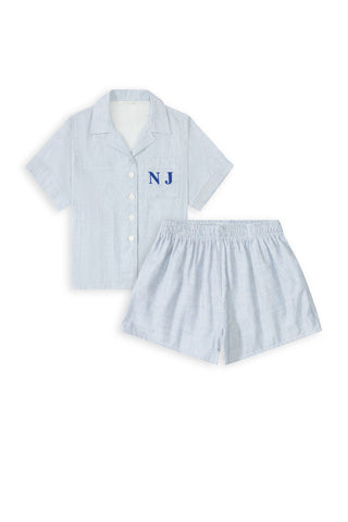 Personalised Pyjama Short Set - Blue Stripe