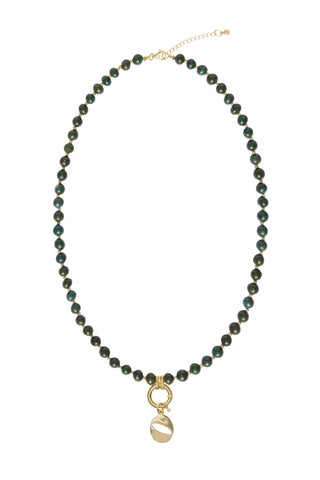 Sadie Letter Necklace - Blue Jade