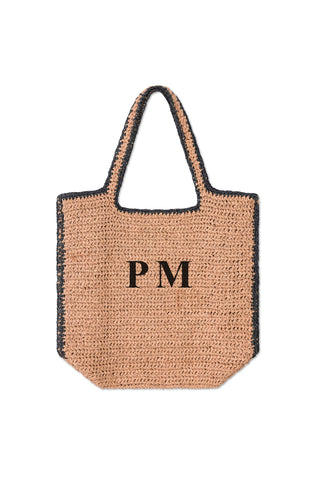 READY-TO-SHIP Personalised Oversized Raffia Bag 'PM'