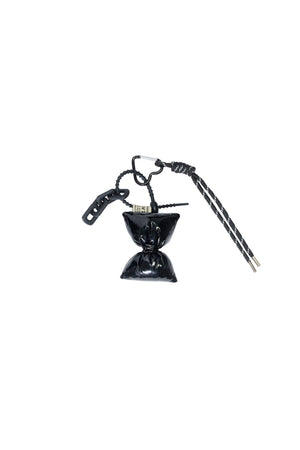 Bag Charm - Bow Pillow Black