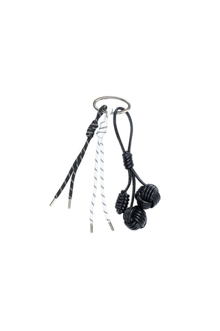 Bag Charm - Black Woven Pom Poms