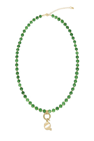 Sadie Letter Necklace - Green Jade
