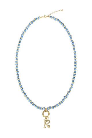 Sadie Letter Necklace - Mixed Blues
