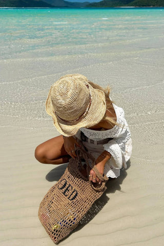 Personalised Woven Raffia Bag