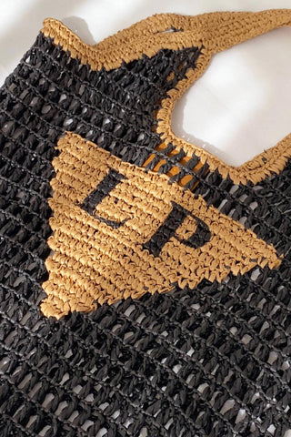 Personalised Woven Raffia Bag