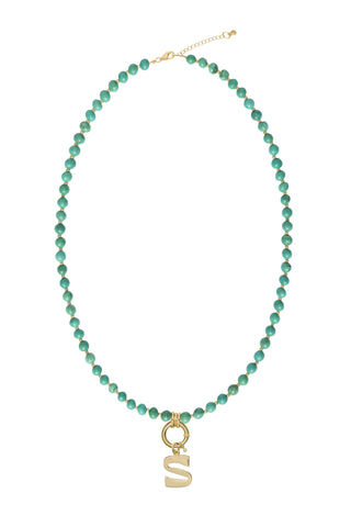 Sadie Letter Necklace - Turquoise