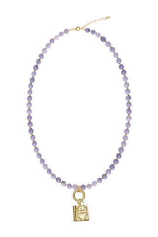 Sadie Charm Necklace - Purple Angelite