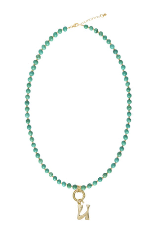 Sadie Letter Necklace - Turquoise