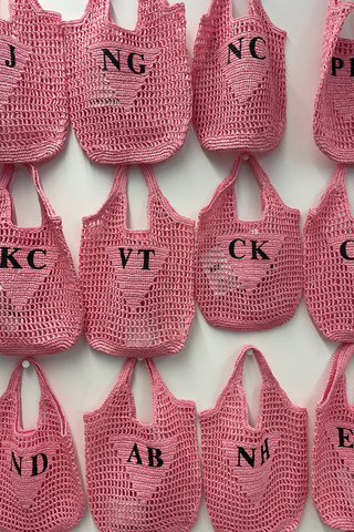 Personalised Woven Raffia Bag