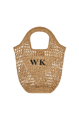 Mini Personalised Woven Raffia Bag