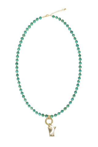 Sadie Letter Necklace - Turquoise