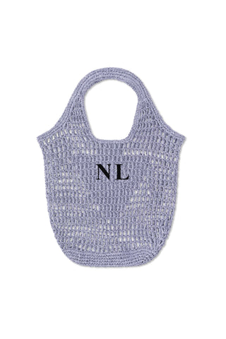 READY-TO-SHIP Personalised Raffia Bag Violet 'NL'