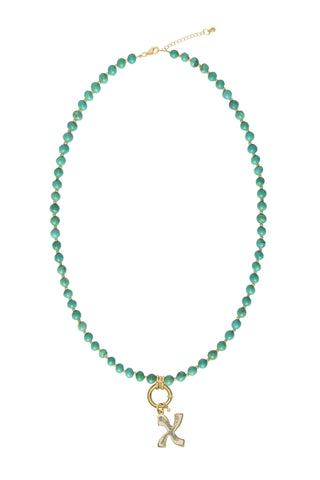 Sadie Letter Necklace - Turquoise