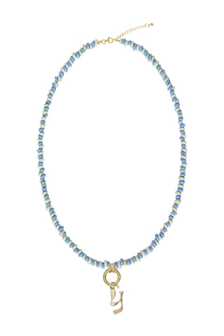 Sadie Letter Necklace - Mixed Blues