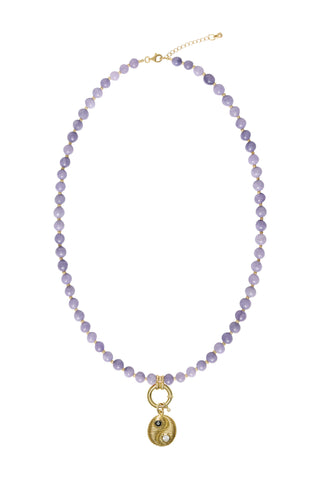 Sadie Charm Necklace - Purple Angelite
