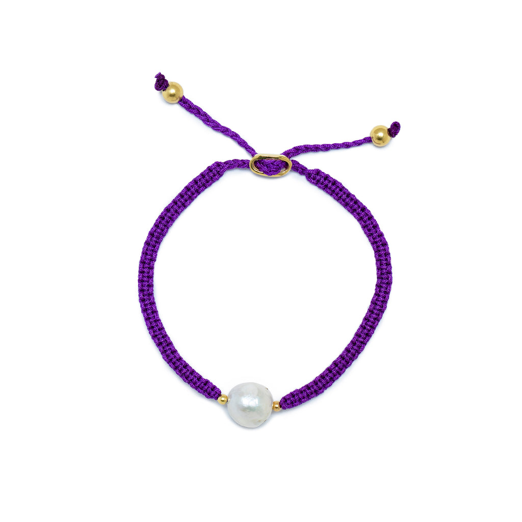 Lola Rope Pearl Bracelet - Purple