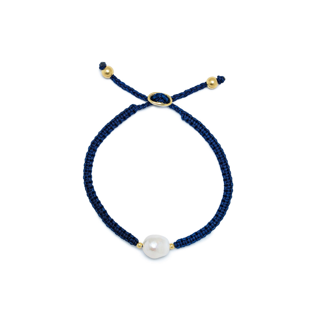 Lola Rope Pearl Bracelet - Navy