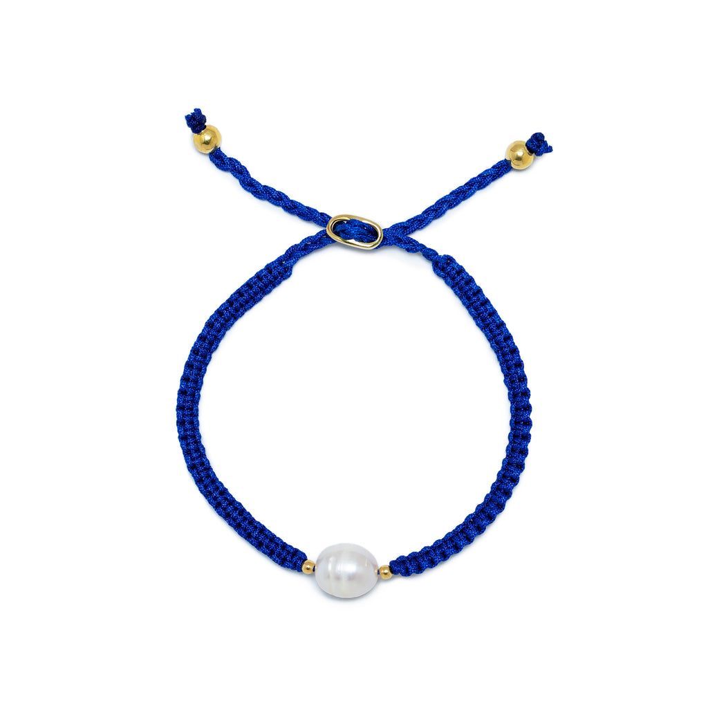 Lola Rope Pearl Bracelet - Cobalt Blue