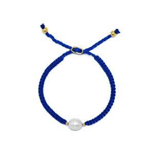Lola Rope Pearl Bracelet - Cobalt Blue