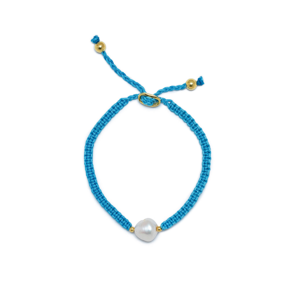 Lola Rope Pearl Bracelet - Sky Blue