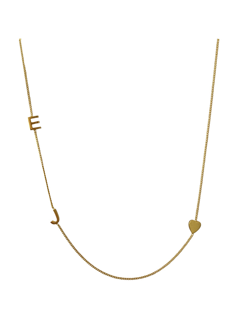 'EJ♡' 16” gold plated necklace