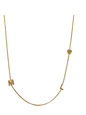 'ML♡' 16” gold plated necklace