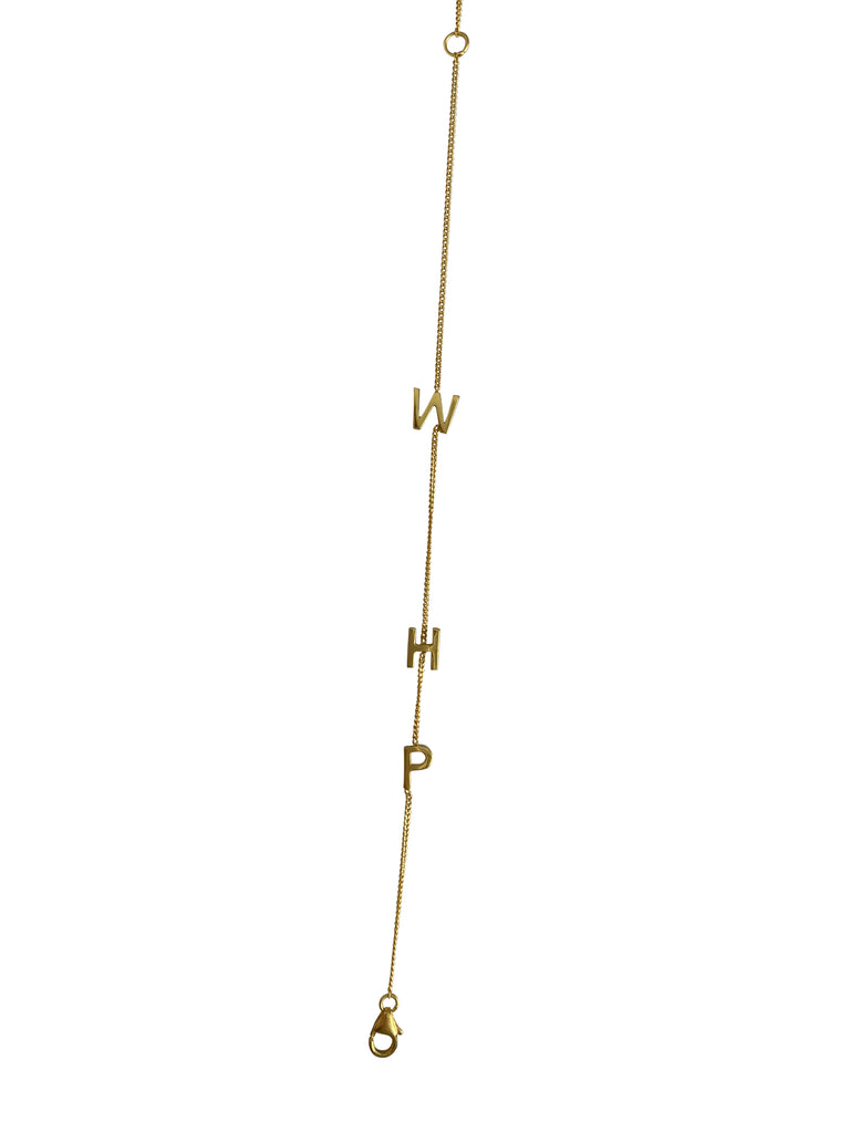'WHP' 17cm with 2.5cm extender gold plated bracelet