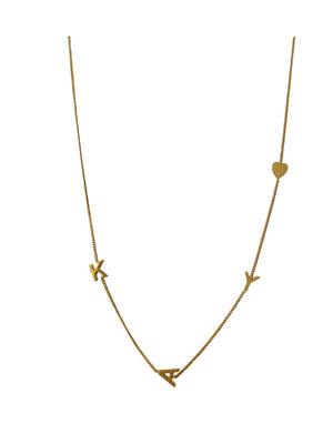 'KY♡A' 18” gold plated necklace