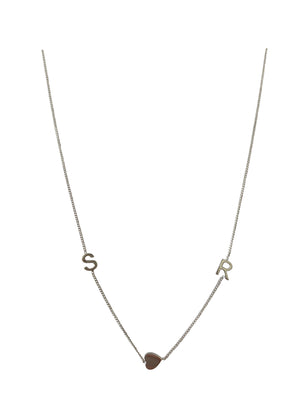 'SR♡' 18” sterling silver necklace