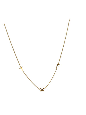 'TFK' 18” gold plated necklace
