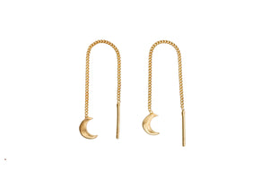 Threaded moon earrings