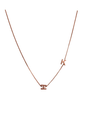 'KH' 18” Rose gold plated necklace