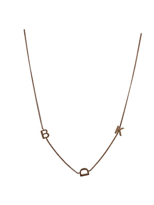 'BKD' 18” Rose gold plated necklace