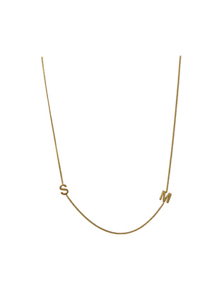 'SM' 16” gold plated necklace