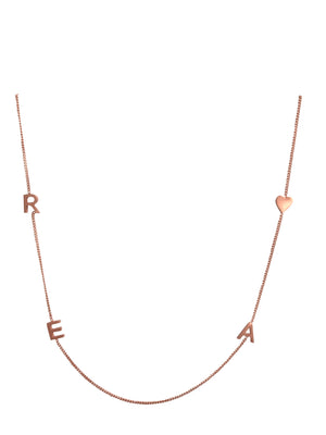 'REA♡' 16” Rose gold plated necklace