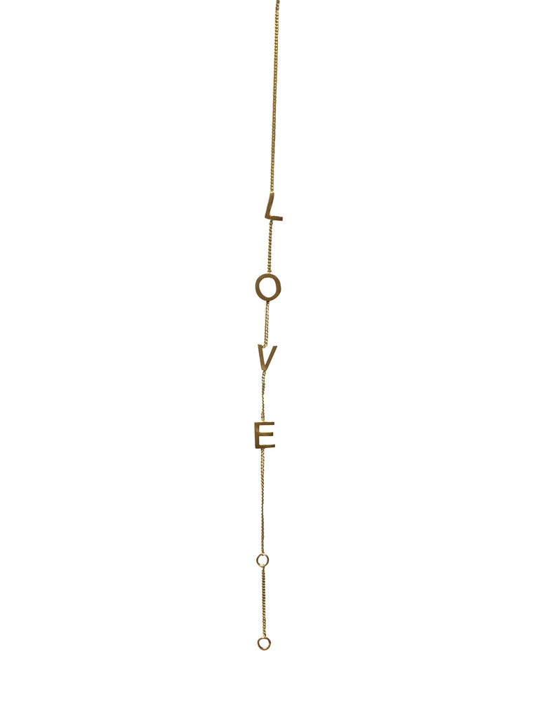 'LOVE' 17cm with 2.5cm extender gold plated bracelet