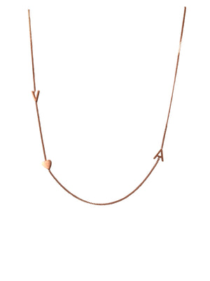 'V♡A' 16” Rose gold plated necklace