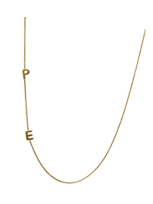 'PE' 16” gold plated necklace