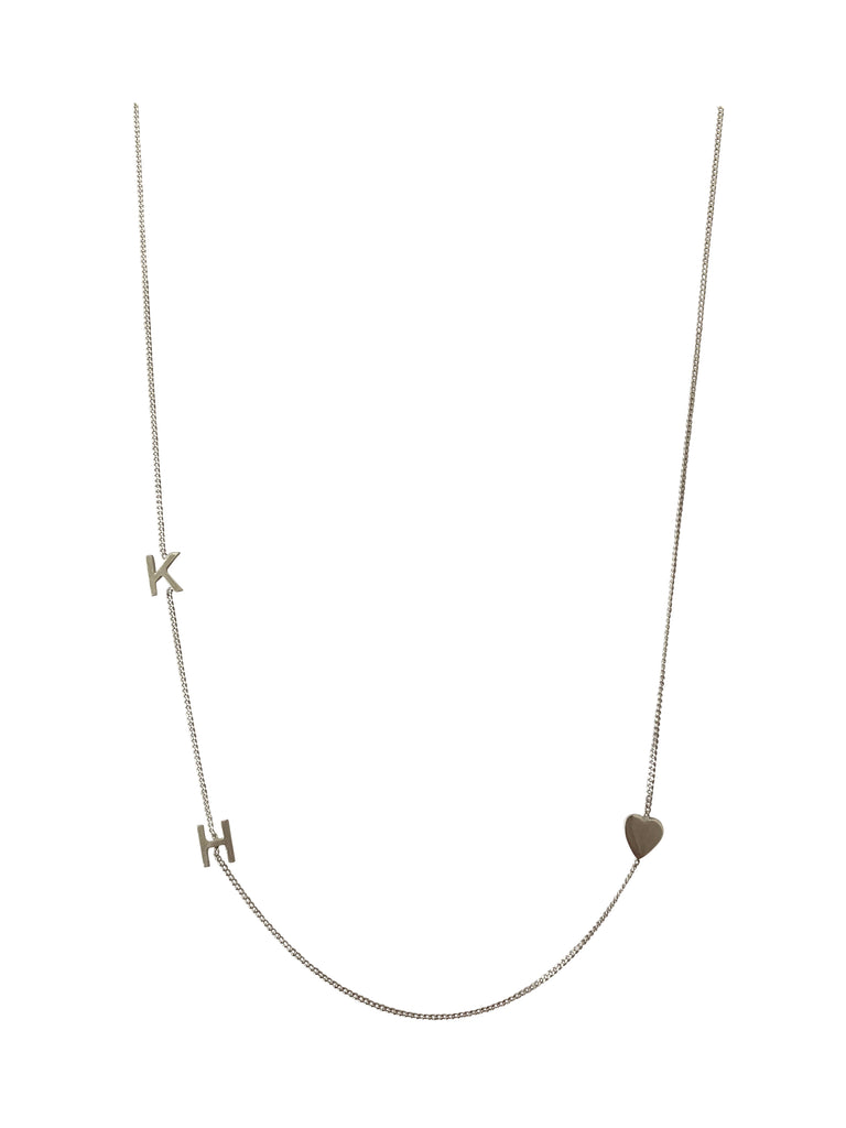 'KH♡' 20” sterling silver necklace
